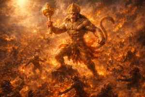 Hanuman Chalisa Chaupai 10 Meaning: Bheem Roop Dhari Asur Sanhare